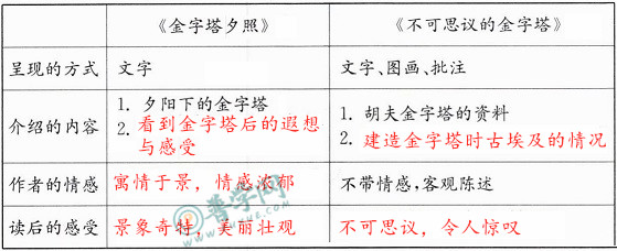 《金字塔》练习与测试答案